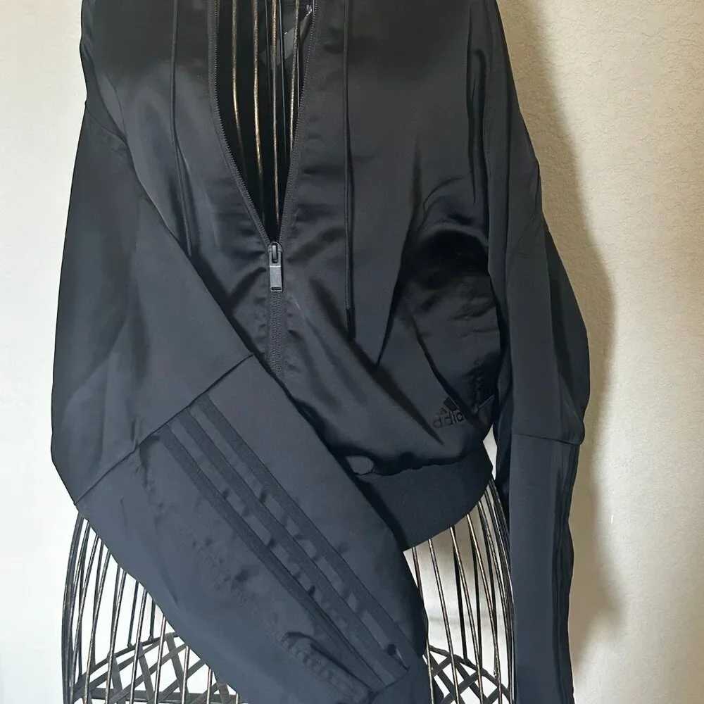 Adidas GLAM ON BOMBER JACKET, BLACK, SIZE XS - Picture 4 of 9
